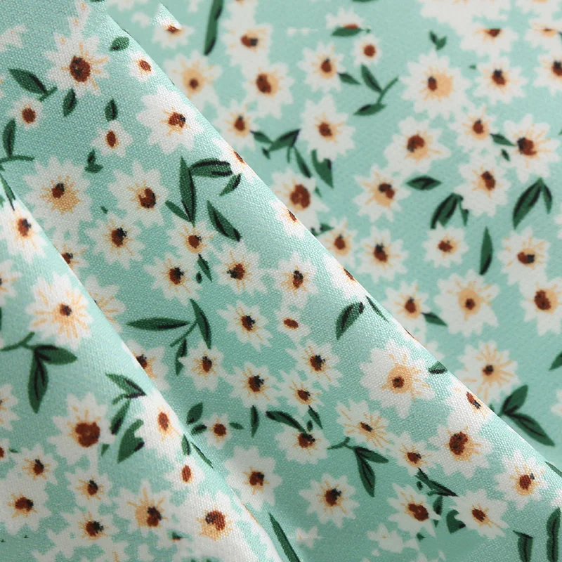 

Harajuku Summer Slim Flower Print Women Plooirok Green Little Mademoiselle High Taille A line Slit Short Mini Rok