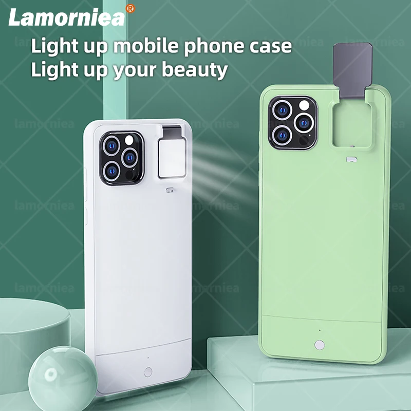 

Кольцевой светильник для iPhone X XS Max XR, чехол со вспышкой для красивых фотографий для iPhone 12, 11 Pro Max, X, светодиодный светильник для селфи