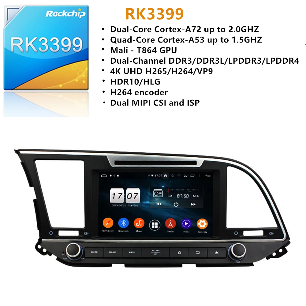 Android 9 0 PX6 DSP для Hyundai Elantra 2015-2018 Автомобильный мультимедийный стерео плеер без DVD