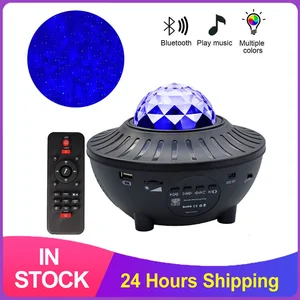 Светодиодный Звездный проектор, ночник, галактика, звездная Ночная лампа, океанская волна, проектор с музыкой, Bluetooth динамик, дистанционное управление для детей