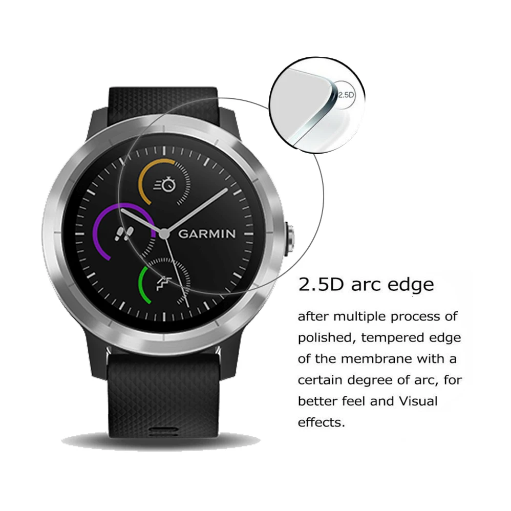 Прозрачная защитная пленка для экрана Garmin Vivoactive 3 0,3 мм 2.5D из закаленного стекла