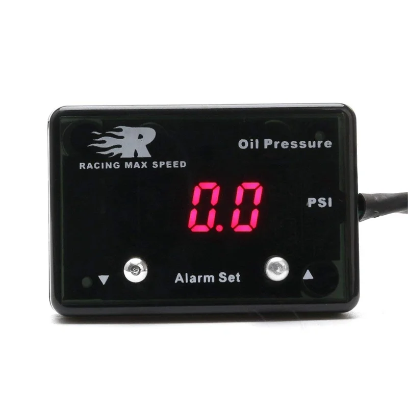

Car Oil Pressure Gauge 0-8 BAR Auto Digital-Diesel Universal Red LED Display 12V Turbo Oil Press Meter Sensor IP-OPM-01(Black)