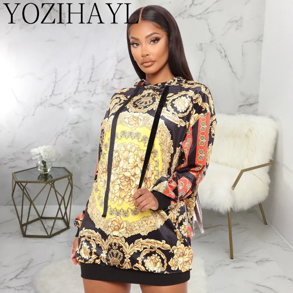 

Осенний женский свитер, Свободный пуловер для ленивых, толстовка с капюшоном, свободное праздничное платье с длинным рукавом, Повседневная ...