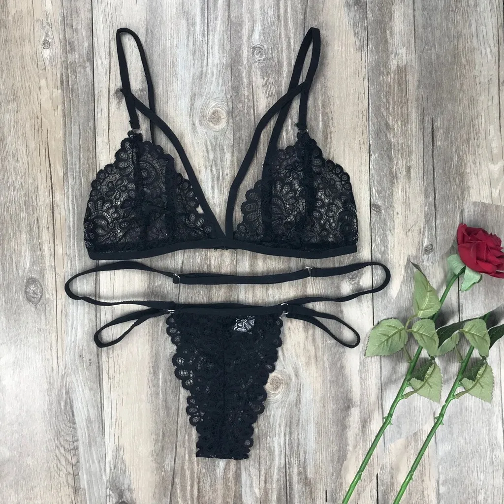 Модное женское нижнее белье кружевное сексуальное на бретельках бюстгальтер и