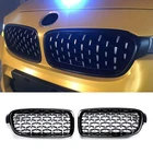 Пара алмазных передних грилей для BMW F30 F35 F10 F11 G30 G38 G01 E70 E71 F15 F16 3 5 Series X5 X6, автомобильный Стайлинг