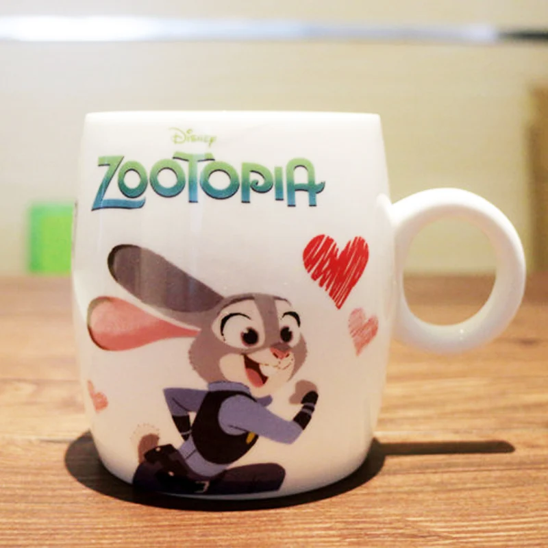 400 мл Zootopia Police, кролик, лиса, керамическая кружка, молоко, модная кружка, чашка для кофе, воды, милая чашка для завтрака, рождественский подарок