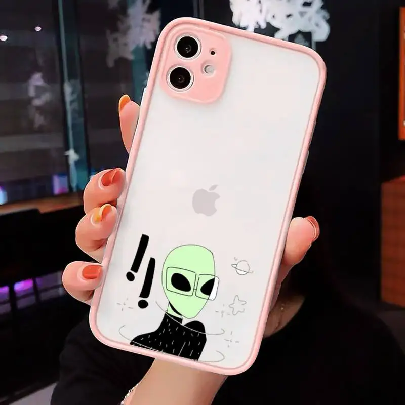 

Fashion E.T. Alien art pattern luxury design Phone Case matte transparent For iphone 7 8 11 12 plus mini x xs xr pro max cover