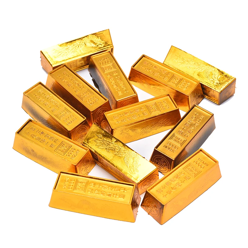 

12 шт./компл. фэн-шуй благоприятные счастливые деньги талисманы металлические изделия Золотой слиток