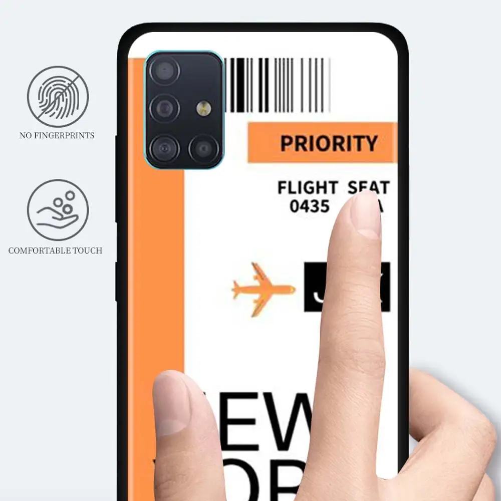 

Phone Case For Samsung Galaxy M31 M30s M31s M51 M21 M11 M01 A7 A9 F41 Prime TPU Cover Class Plane Ticket