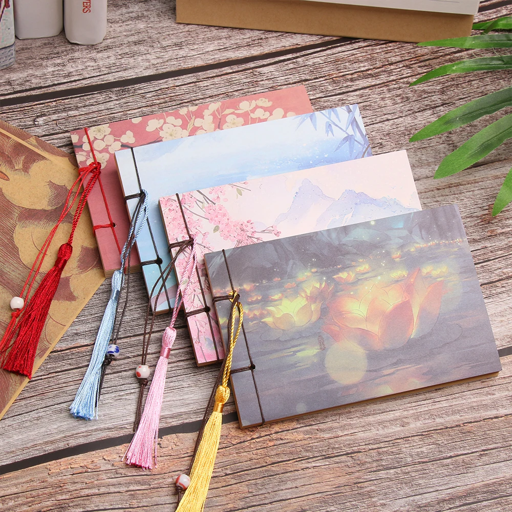 1 PC Chinese Style Notebook Weekly Planner Book Vintage Painting Sketchbook Journal Diary Blank Notepad Office Supplies | Канцтовары для