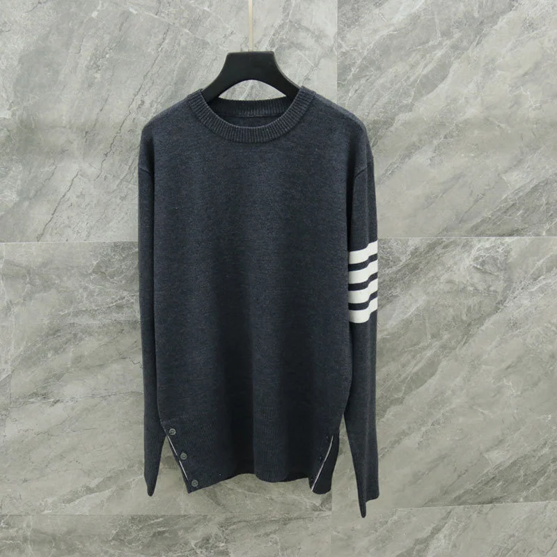 

Женский облегающий свитер в полоску, с круглым вырезом