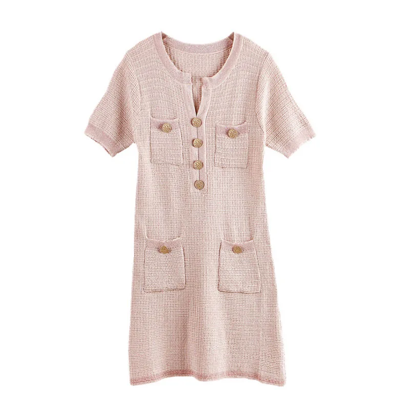 Возможно у белое зеленое хаки твидовое прямое платье v-образный вырез короткий