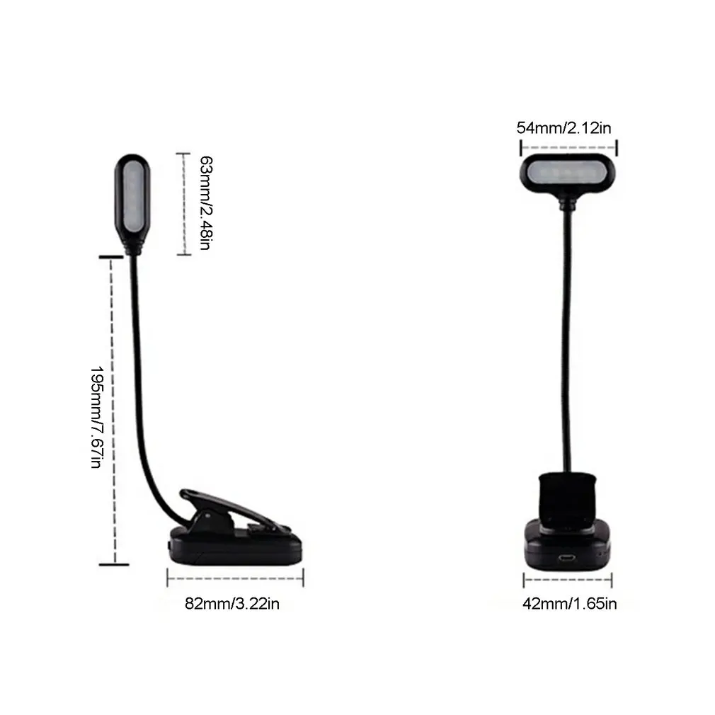 

LY-15 Book Light Clip On Reading Lights Adjustable Lightweight Learning Table Lamp Soft Night Light Stand Light