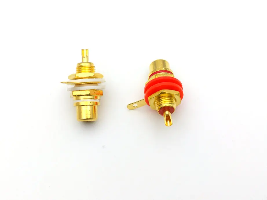 100 шт. Позолоченные гнездовые разъемы RCA для монтажа на панели гнездо шасси