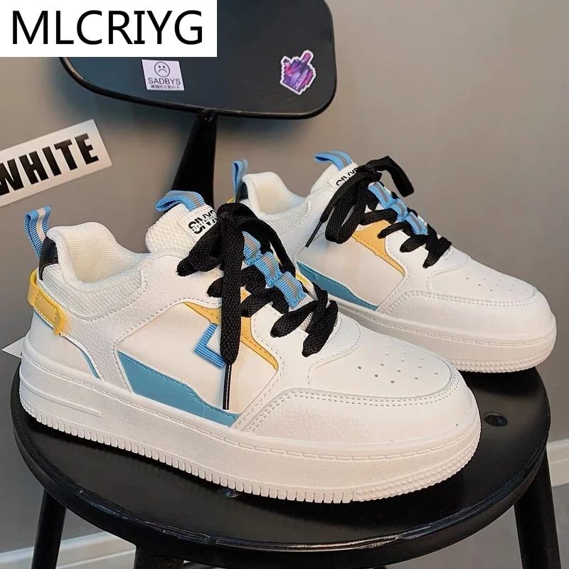 

2021 Women's Shoes New Walking Vulcanized Shoes Comfortable Lace-up Casual Shoes Women's Sneakers Spring Fashion Platform Shoes