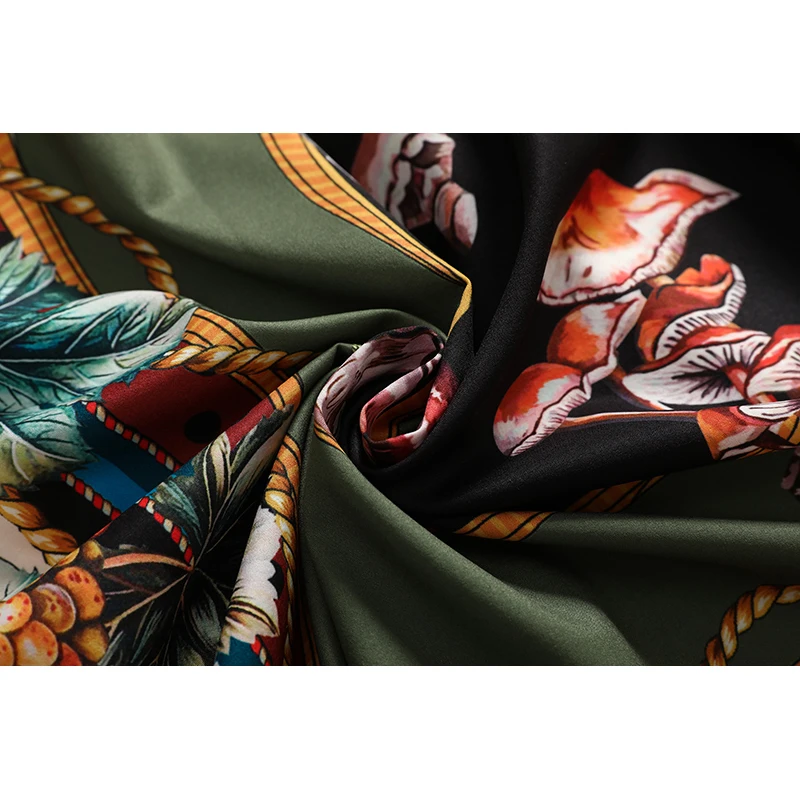 

SEQINYY Fashion Runway Dress 2020 Spring Autumn New Design Women Fruit Flowers Tassel Print Mini A-line Sicily Style