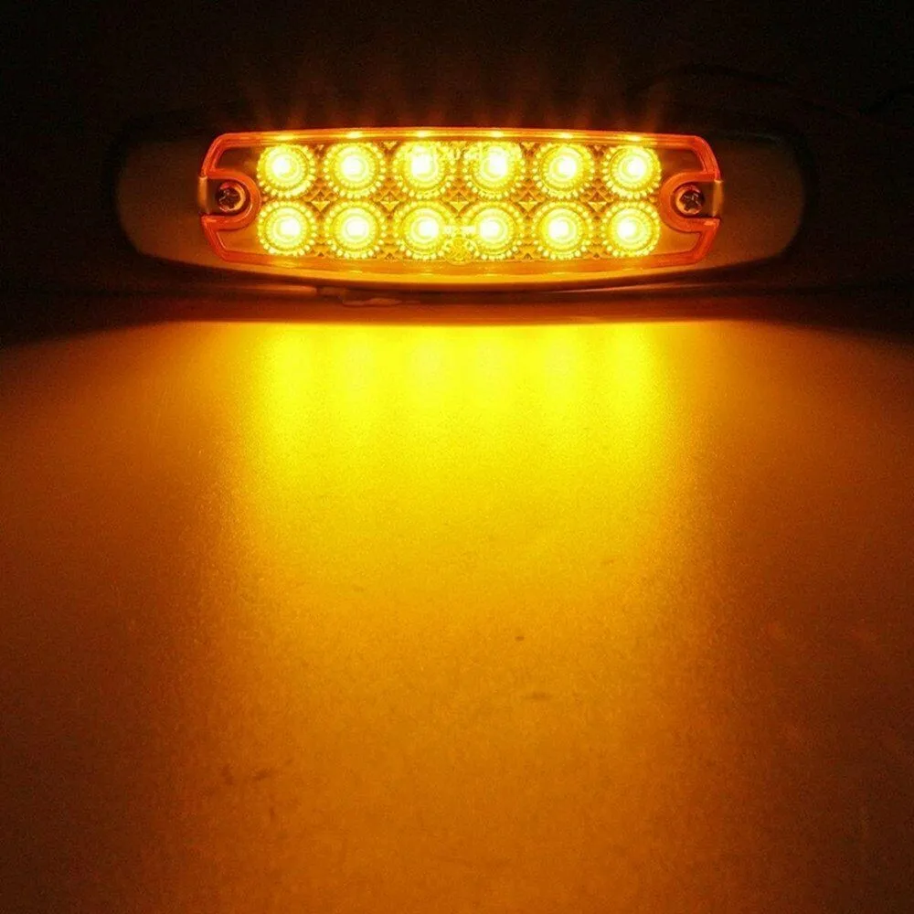

4pcs Heavy Truck Side Lamp Marker Clearance Reliable And Safe Sealed Waterproof Yellow