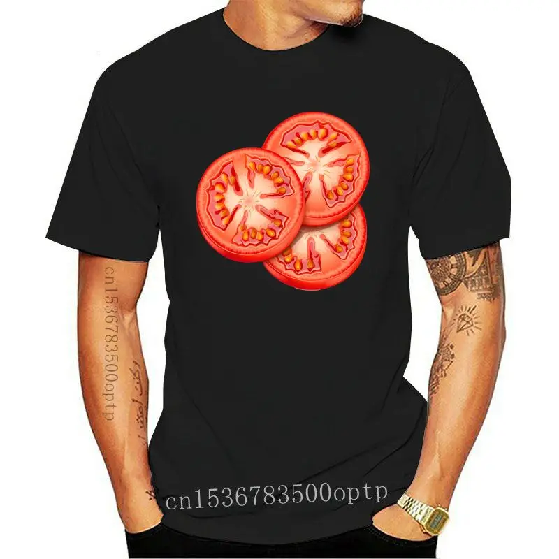 

Дизайн 2021, черная футболка с ингредиентами из м/ф «Я помидор», женская футболка, размер Em1, летние топы с круглым вырезом, футболка