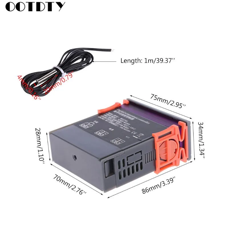 

110V 220V Digital Temperature Controller 10A Cooling Heating Thermostat MH-1210A