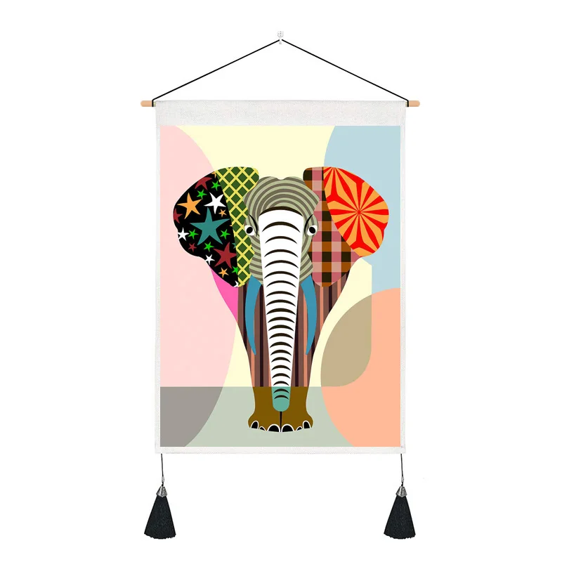 Современная Художественная живопись Красочный Слон холст печать подвесная