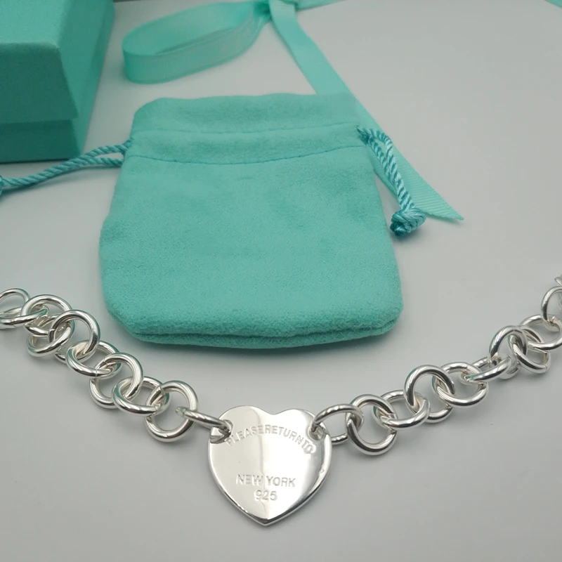 Горячая мода оригинальный 1:1 S925 серебро сердце браслет браслеты для женщин