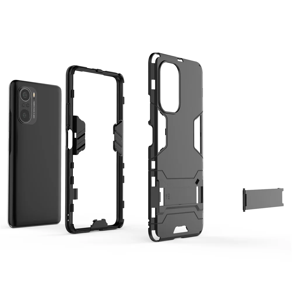 

UFlaxe Hard Cellphone Case for Xiaomi Redmi K40 Pro Plus Armor Stand Holder Shockproof Redmi K20 K30 Pro Cover GX