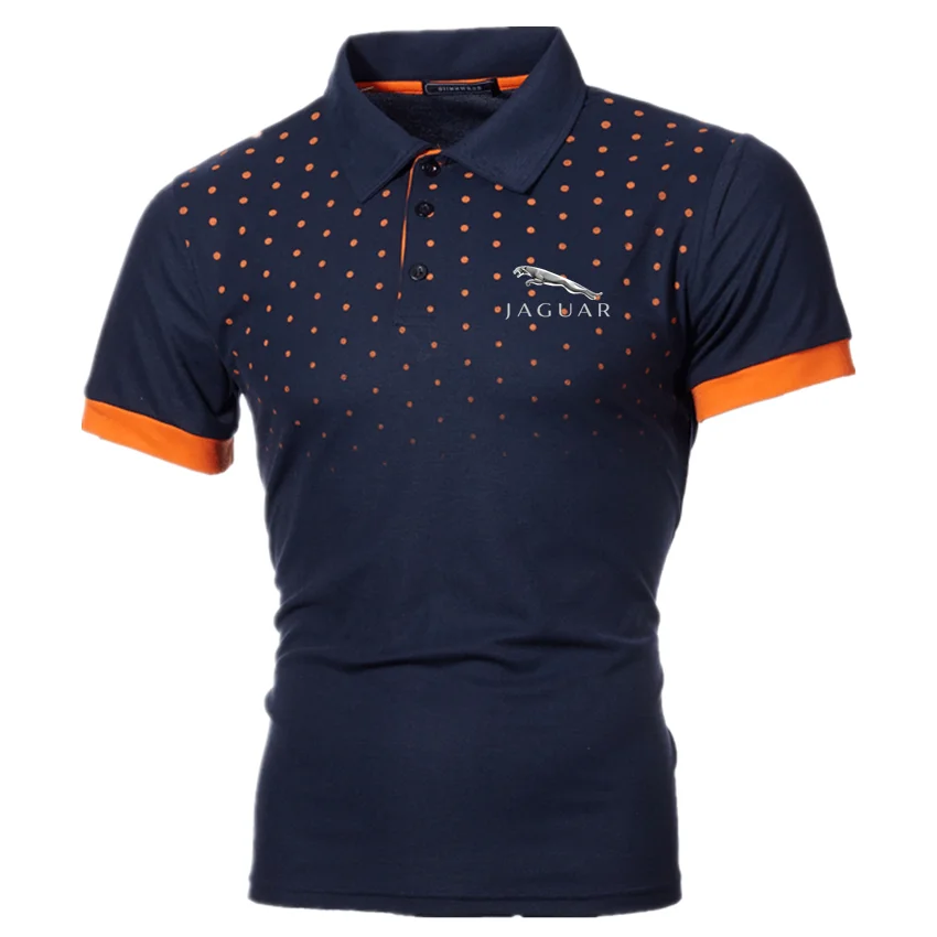 

2021 New Summer Jaguar short Sleeve Polo Shirt men fashion T-shirt casual Slim Solid color business men polo shirts men clothing