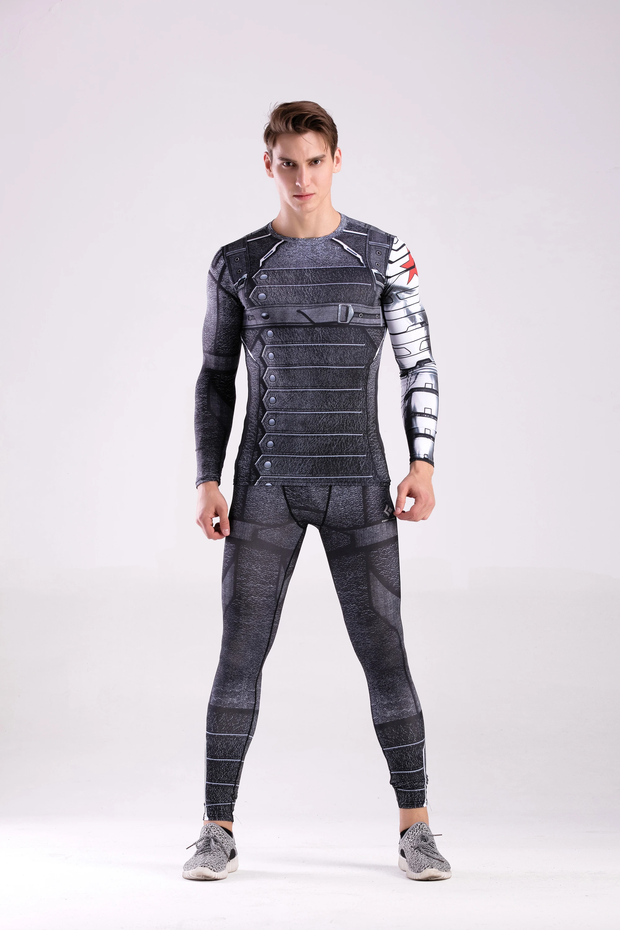 

2021 Summer New Fashion Sublimation Print Sportswear Gym Long Sleeves Running Fitness Tight Suit Muay Thai Shirts Breathable