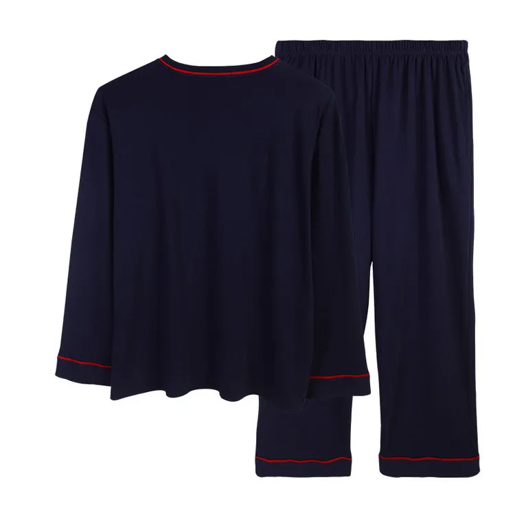 Мужской осенне-зимний хлопок 5XL XL пижамный комплект с круглым вырезом пуловер пижамы