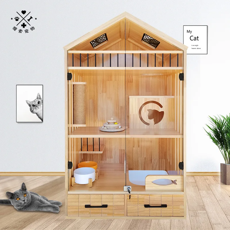 80*60*140 тумба для кошек из цельного дерева мебель инструмент ползания|Мебель и