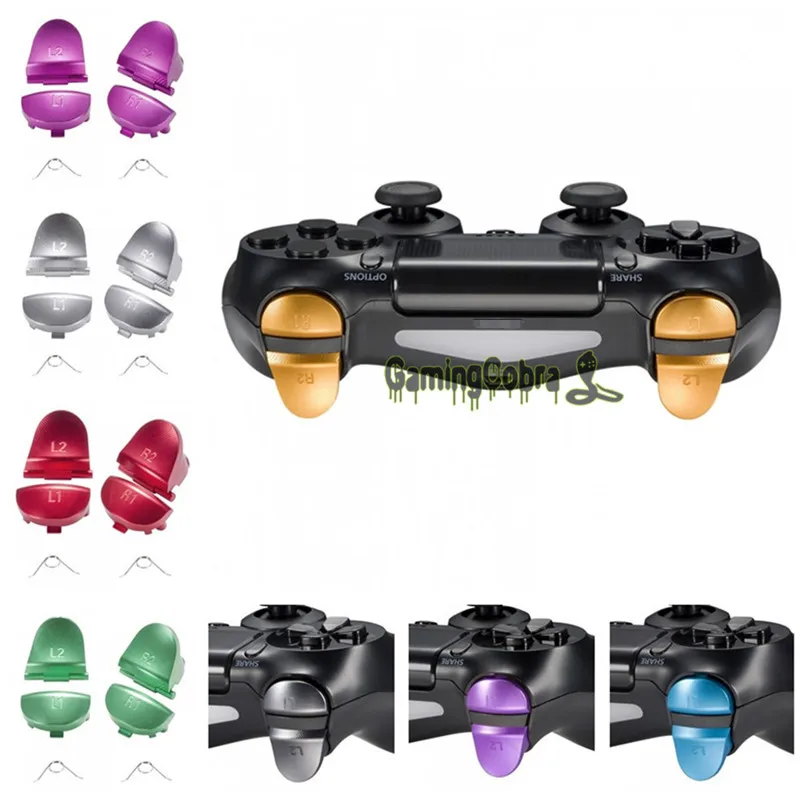 

eXtremeRate Metal Color Buttons Kits R1 L1 R2 L2 Triggers for PS4 JDM-001 JDM-011 JDM-020 Controller