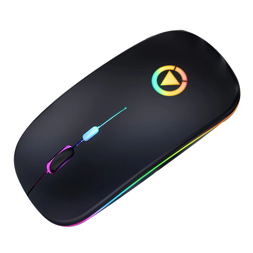 

Ultra-thin LED Colorful Lights Rechargeable Mouse Mini Wireless Mute USB Optical Ergonomic Gaming Mouse Notebook Computer Mouse