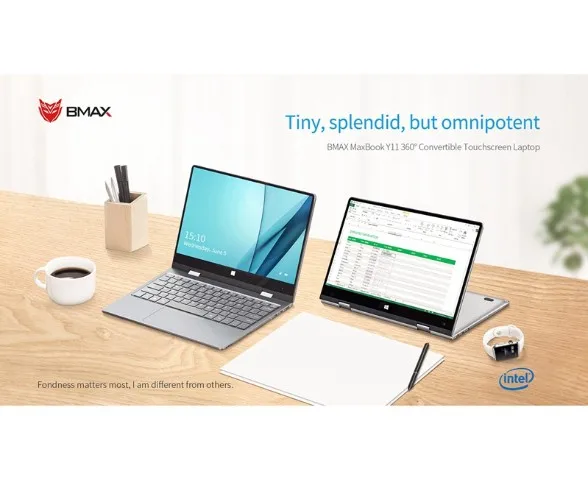 Ноутбук BMAX Y13 360 ° 13,3 дюйма 1080P ips с контактным экраном ноутбук N4100 Intel 8 Гб LPDDR4 256 ГБ SSD тонкий ноутбук