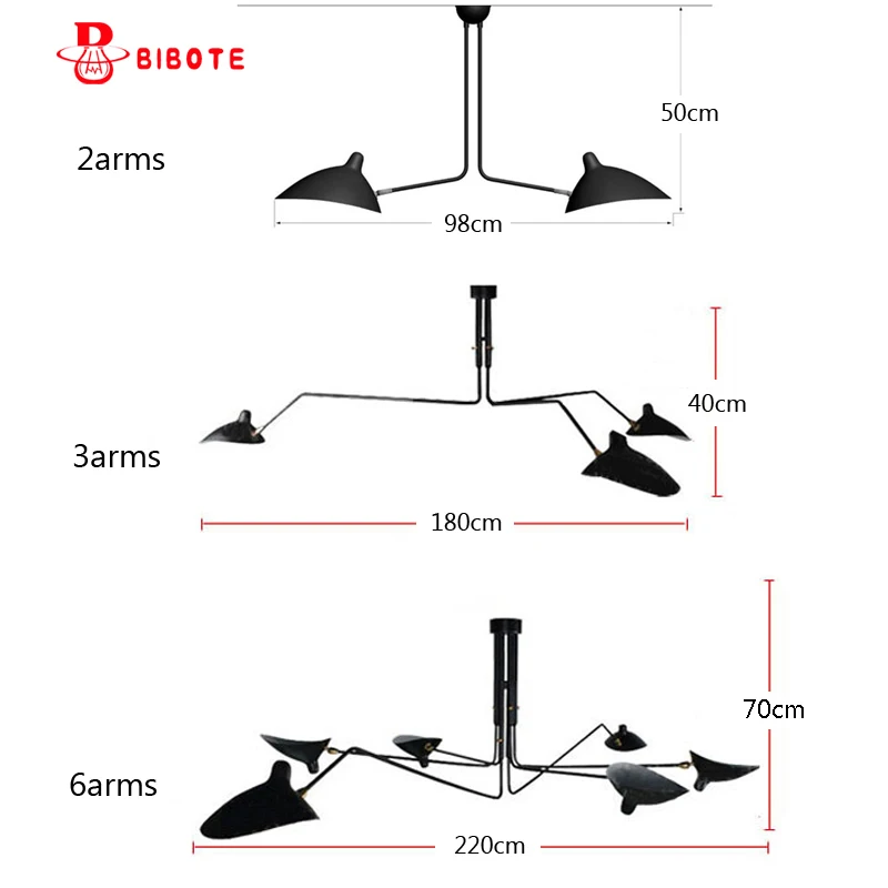 Черный блестящий железный подвесной светильник регулируемые люстры потолочный