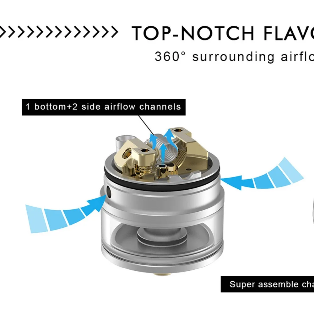 Оригинальный вейп-атомайзер Vapefly галактик MTL Squonk RDTA 2 мл с нижним боковым потоком
