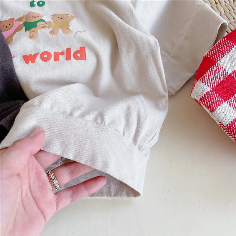 

Summer 2021 New Baby Girls Cartoon Printing Short Sleeve T shirts Children Cotton Loose Tee Toddler Kids Loose Casual Tops