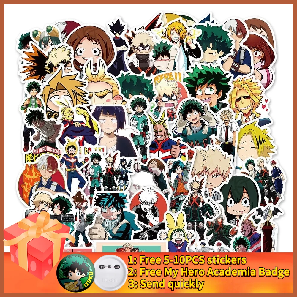 

10/50 шт. моя геройская академия наклейки аниме стикеры телефон канцелярия ежедневника игрушки для девочек детские ноутбук прикольные штучки...