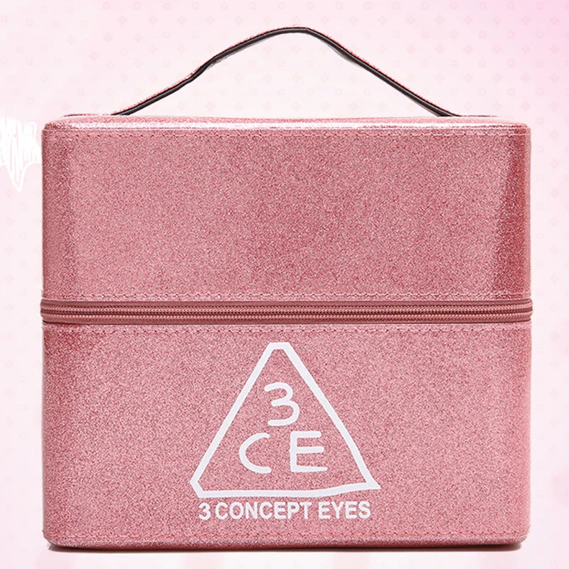 Новинка 2019 розовая черная Большая вместительная Водонепроницаемая косметичка