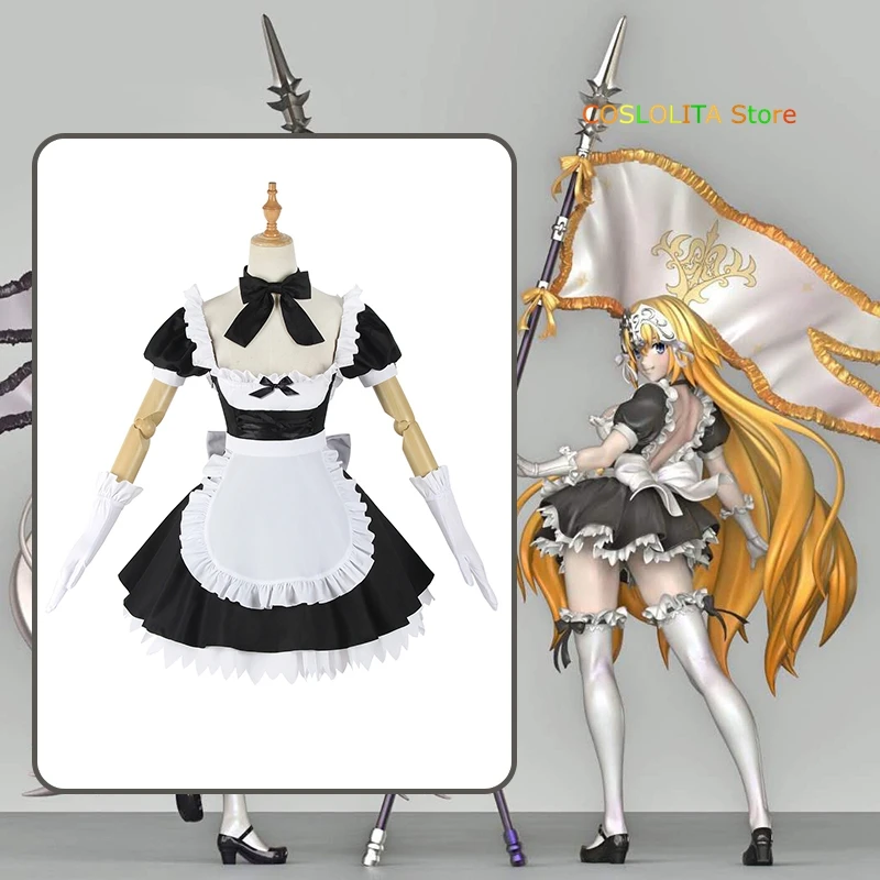 

Anime Fate/Grand Order FGO Jeanne d'Arc Alter Maid outfit Cosplay Costume Sets Women Student Apron Dress Halloween Party Suit