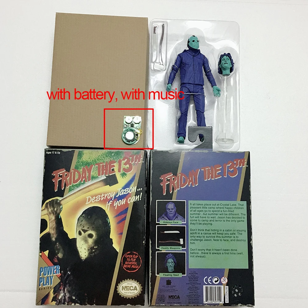 С музыкой NECA Horror Friday 13-ый разрушить Джейсон видео игра Мощность играть версия экшн фигурка модель игрушка; подарок