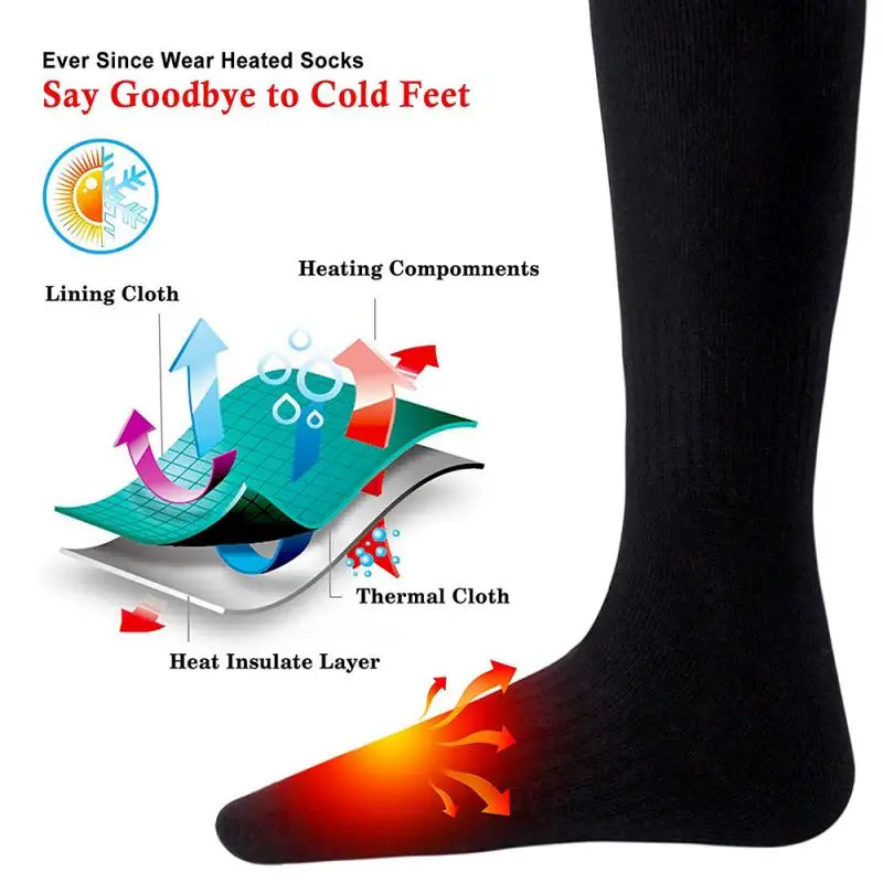 One Size Charging Heating Socks Electric Heated Winter Foot Feet Warmer Rechargeable Outdoor Hunting Thermal Cotton |