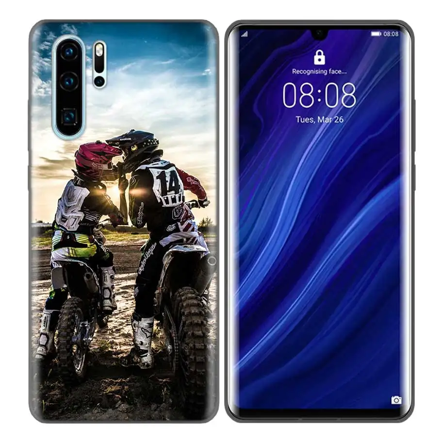Черный силиконовый чехол для huawei P30 P20 P10 mate 30 20 10 Lite Pro Coque сумки Обложка Capas Back moto внедорожный мотоцикл Спорт - Цвет: SX-014