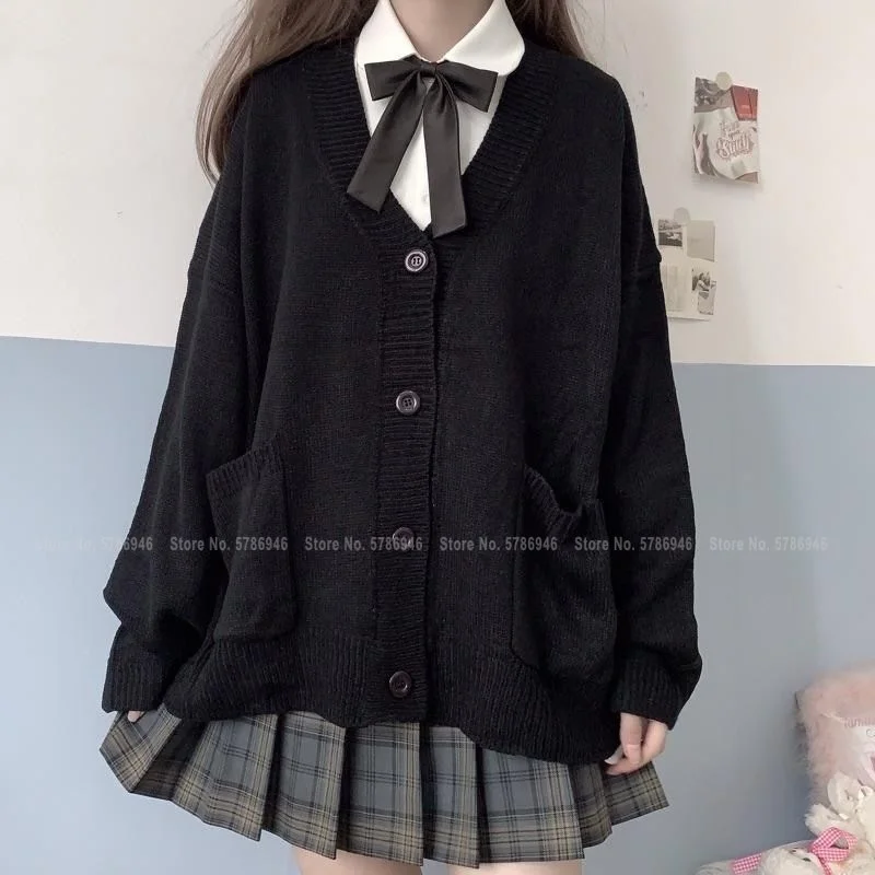 

Japanese girls Loli V-cut JK uniforms Nice sweaters Jackets knitting jackets Women Student school college style Cosplay costumes