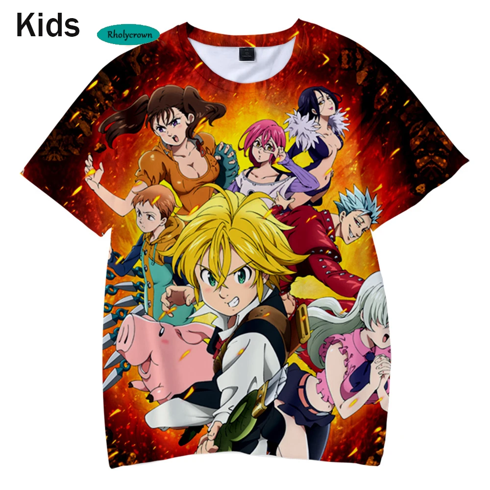 

Luxury Creative Fashion Anime The Seven Deadly Sins 3D tshirt Men Harajuku 3D T Shirt Tees Boys/Girls Summer Short Slevee Tops