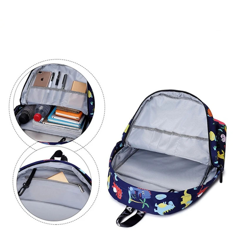 Dinosaur Printing School Backpack for teenagers Boys Girls Breathable lightening burden canvas school bags Casual backpacks