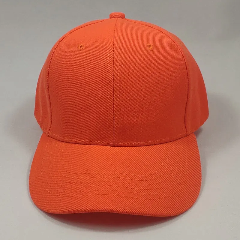 neon orange Для мужчин Для женщин 6 Панель плотная Бейсбол Кепки регулируемый Solid Twill Шапки оранжевого цвета — красный, синий, черный коричневый, серый - Цвет: neon orange