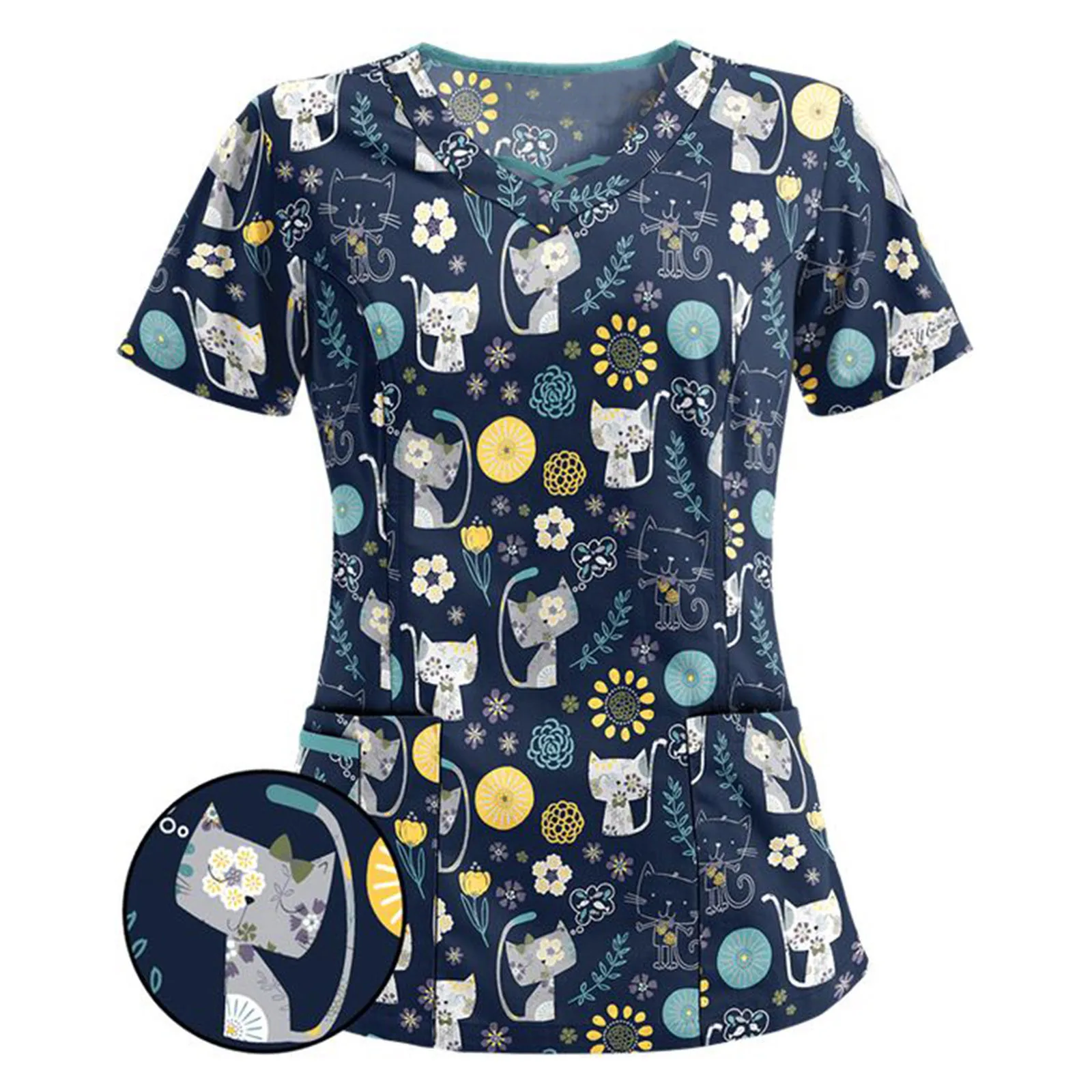 Женские Модные топы с коротким рукавом и воротником Рабочая форма блузка рубашка