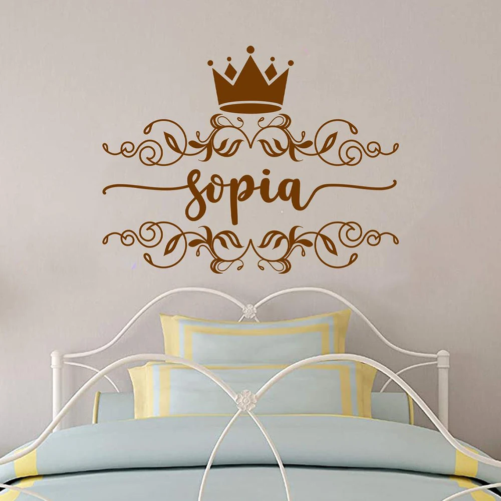 Детские наклейки с именем девушки настенные стикеры в винтажном стиле