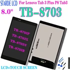 Новинка 8,0 дюйма для Lenovo Tab 3 Plus P8 Tab3 TB-8703 TB-8703F TB-8703X TB-8703N LCD дисплей сенсорный экран дигитайзер в сборе