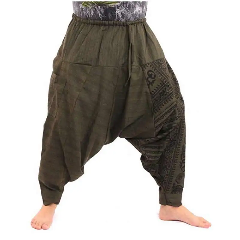 

Men Hiphop Harem Pants Crotch Baggy Joggers Plus Size Boho Gypsy Aladdin Summer Bohemian Nepal Wide Leg Pants Causal Trousers